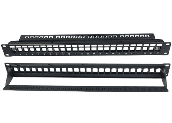 品質  Blank Network Patch Panel Unshielded RJ45 24 Port 1U Patch Panel 工場