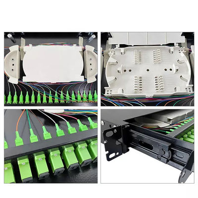 1U 19" 24の港SC Simplex/LCの二重繊維光学のラック マウントのエンクロージャ繊維パッチはパネル荷を下す