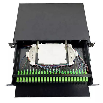 1U 19" 24の港SC Simplex/LCの二重繊維光学のラック マウントのエンクロージャ繊維パッチはパネル荷を下す