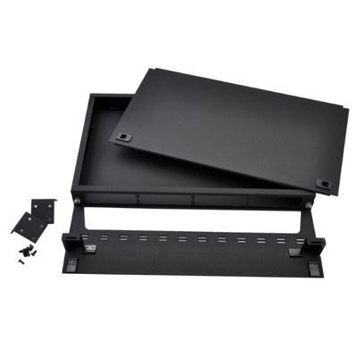 LCのパッチ盤のラック マウントの黒への1U MTPカセット モジュール96F MPO