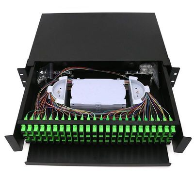 19タイプを滑らせるインチ2Uのラック マウントのエンクロージャODF 72の中心繊維パッチ盤