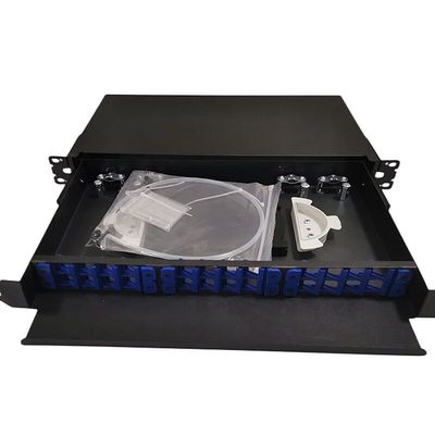 19&quot; 24の左舷繊維光学のパッチ盤の屋内ラック マウント1U ODF 24の中心