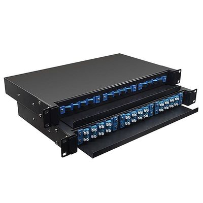 19&quot; 24の左舷繊維光学のパッチ盤の屋内ラック マウント1U ODF 24の中心