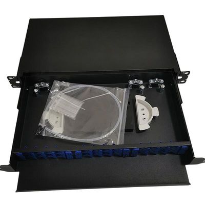 19&quot; 24の左舷繊維光学のパッチ盤の屋内ラック マウント1U ODF 24の中心