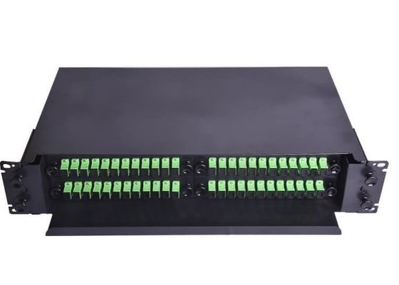 Fcの棚は繊維光学のパッチ盤ODF 19のインチ48の口の引きのタイプを取付けた