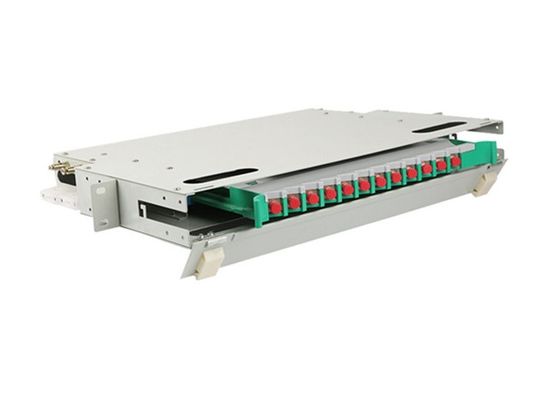 12中心ODFのパッチ盤FC 1Uのラック マウント箱19&quot;繊維光学