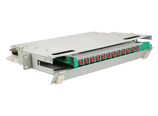 12中心ODFのパッチ盤FC 1Uのラック マウント箱19&quot;繊維光学