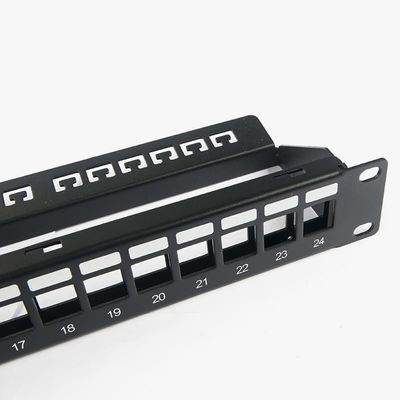 管理棒とのRJ45ネットワークのパッチ盤24の港1U台形C5/C5E C6