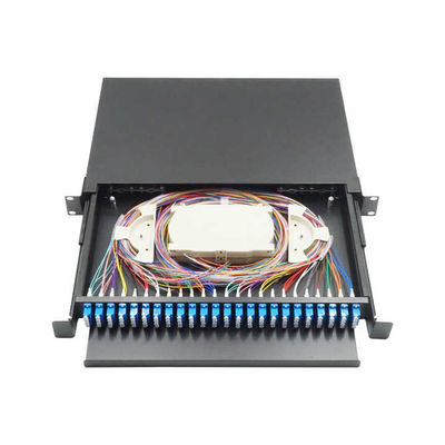 48 コア黒引き出しタイプ終端ボックス パッチ パネル 430x200x46mm