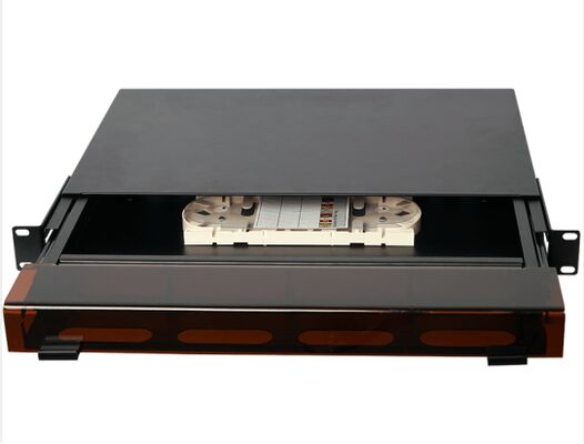 1U 96コア MTP MPO - LC パッチパネル ODF シャーシエンクロージャ スライド式 ダストカバー付き 4カセット用
