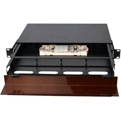 1U 96コア MTP MPO - LC パッチパネル ODF シャーシエンクロージャ スライド式 ダストカバー付き 4カセット用